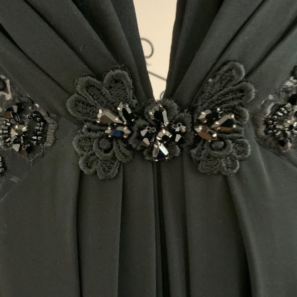 Stephen Yearick Gorgeous Black Silk  Beaded Gown  Sz 10 Glamorous *NWT - Picture 14 of 15
